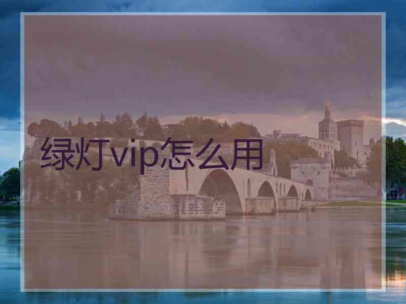 绿灯vip怎么用