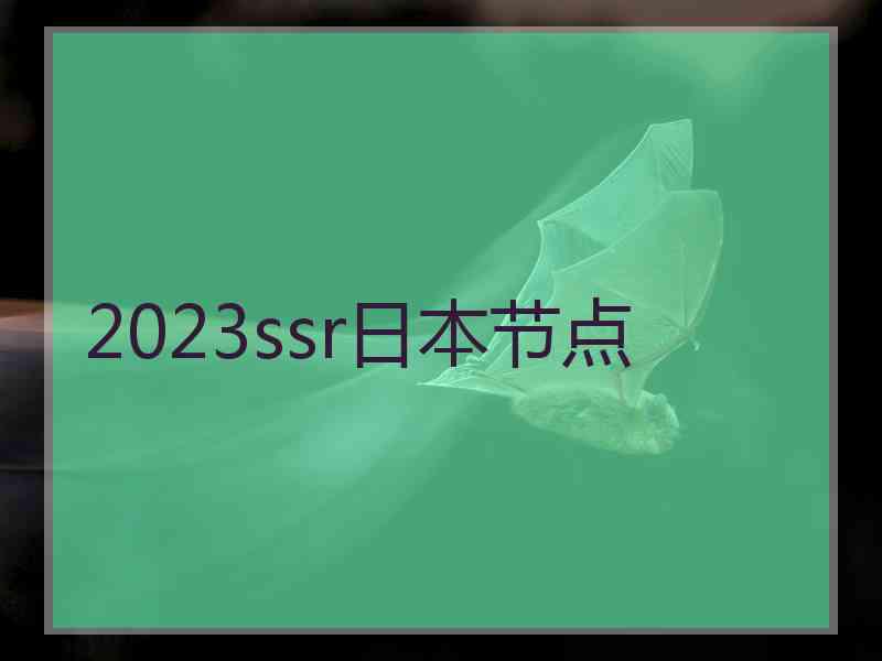 2023ssr日本节点