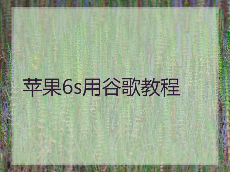 苹果6s用谷歌教程