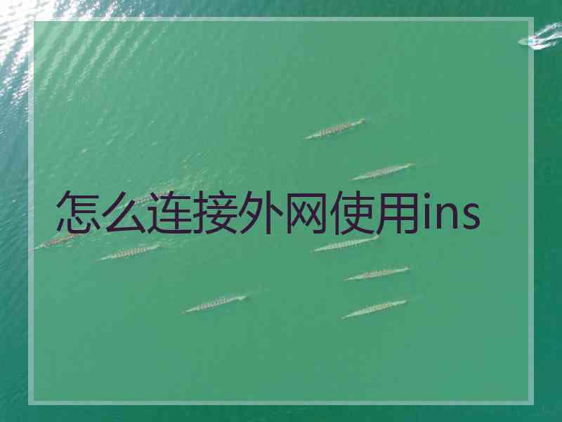 怎么连接外网使用ins