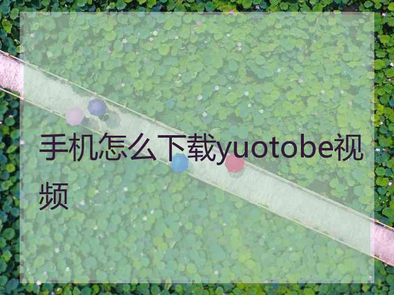 手机怎么下载yuotobe视频