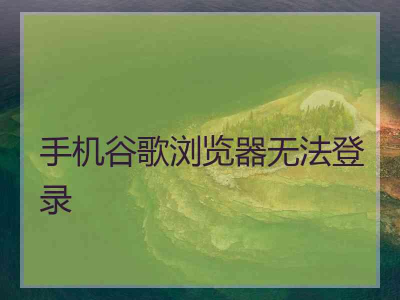 手机谷歌浏览器无法登录