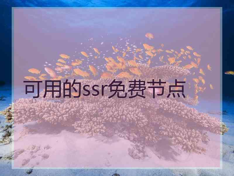 可用的ssr免费节点