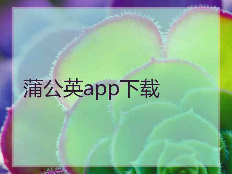 蒲公英app下载