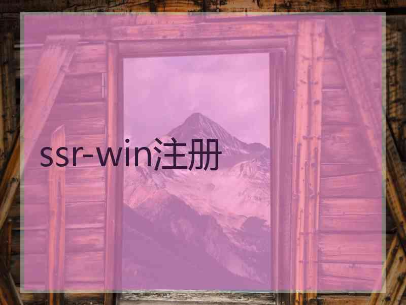 ssr-win注册