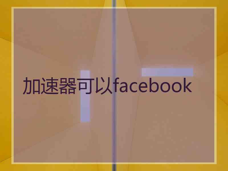 加速器可以facebook