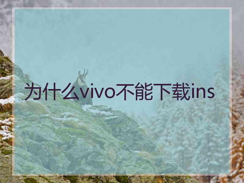 为什么vivo不能下载ins