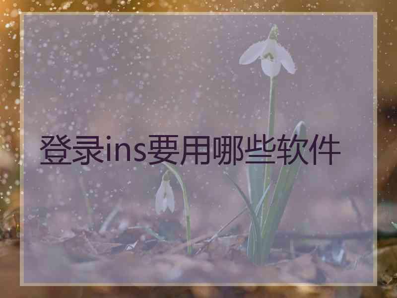 登录ins要用哪些软件