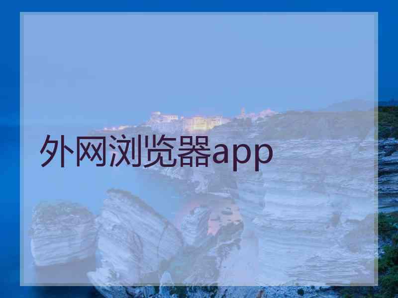 外网浏览器app