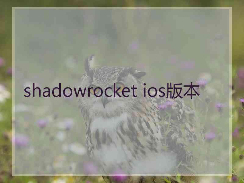 shadowrocket ios版本