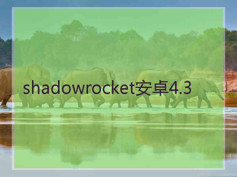 shadowrocket安卓4.3